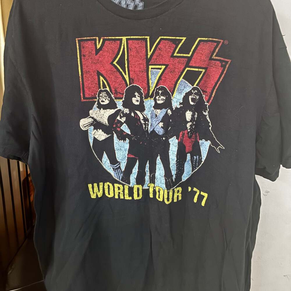 Kiss World Tour T Shirt Black XXL 2XL Rock Band...